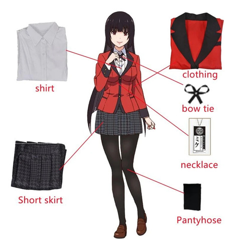 Uniforme Feminino Para Meninas, Anime, Kakegurui, Cosplay, Y